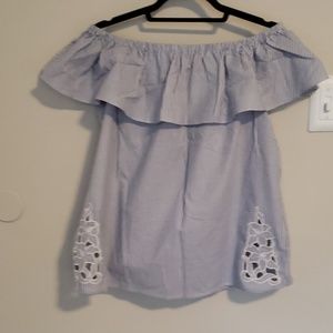 Off The Shoulder Striped Top